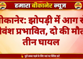 बीकानेर: झोपड़ी में आग से गौवंश प्रभावित, दो की मौत, तीन घायल