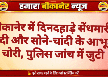 बीकानेर में दिनदहाड़े सेंधमारी: नकदी और सोने-चांदी के आभूषण चोरी, पुलिस जांच में जुटी